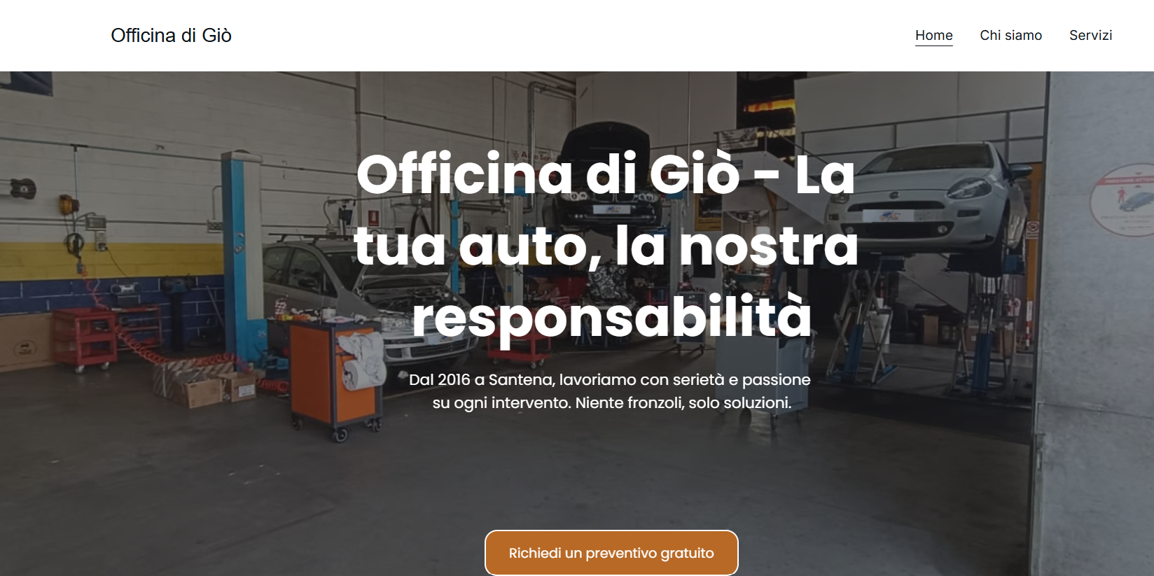 Home Page di un sito web professionale realizzata da FRdigital - Soluzioni digitali per aziende